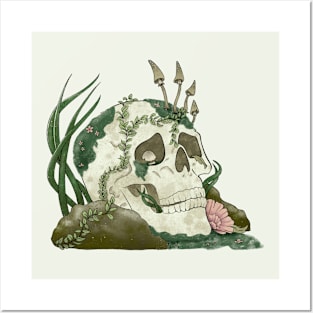 Moss Covered Skull Posters and Art